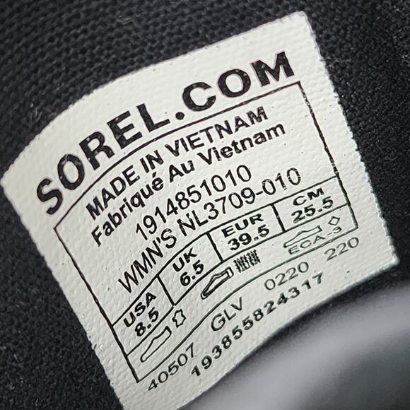 Sorel Cate Buckle Boots Size 8.5 Black Leather Leather Waterproof Block Heel - Picture 8 of 8